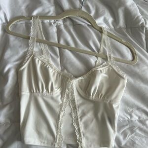White lace cami top